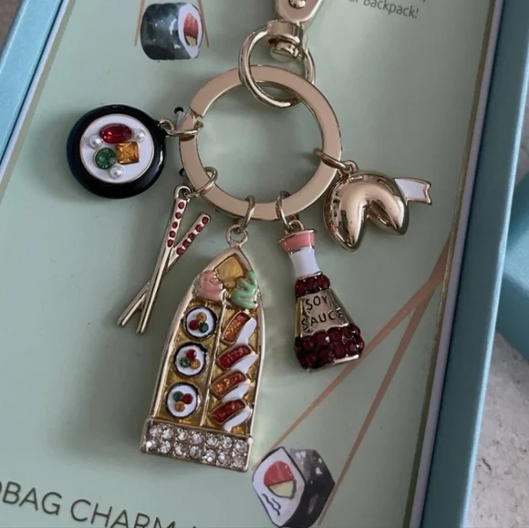 True To Form Sushi Bag Charm Key Ring - Gold Bnib HL Ty Te - Picture 3 of 3